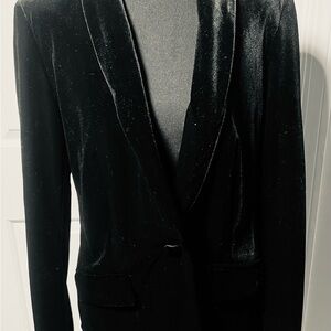 INC International Concepts Black VELVET Blazer with pockets